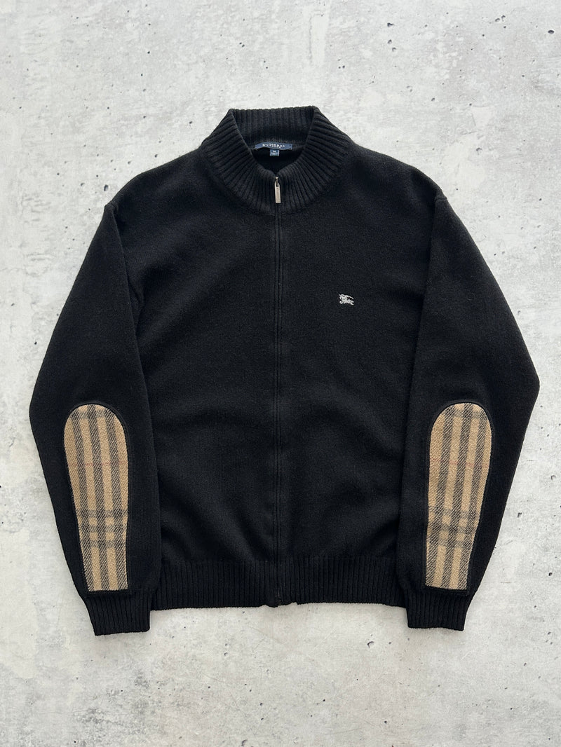 00's Burberry Nova Check Wool Zip Up Jumper (M)