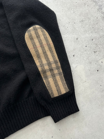00's Burberry Nova Check Wool Zip Up Jumper (M)