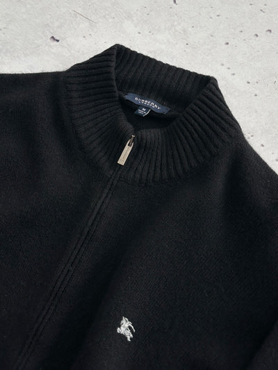 00's Burberry Nova Check Wool Zip Up Jumper (M)