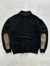 00's Burberry Nova Check Wool Zip Up Jumper (M)