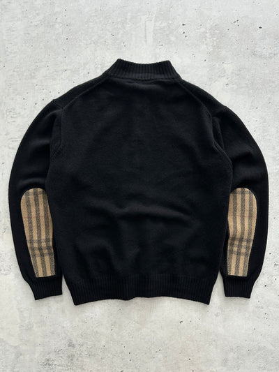 00's Burberry Nova Check Wool Zip Up Jumper (M)