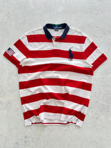 Ralph Lauren Big Logo USA Stripe Polo Shirt (XXL)