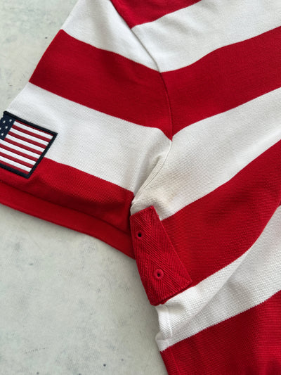 Ralph Lauren Big Logo USA Stripe Polo Shirt (XXL)