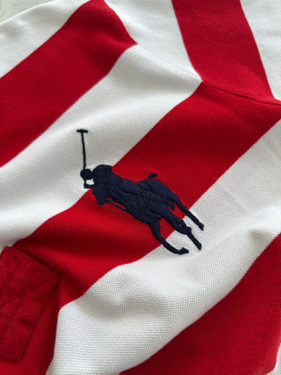 Ralph Lauren Big Logo USA Stripe Polo Shirt (XXL)