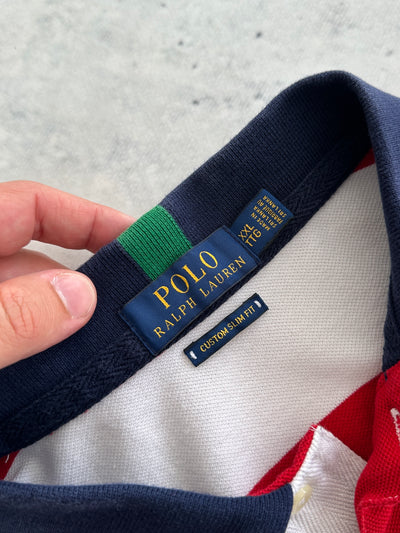 Ralph Lauren Big Logo USA Stripe Polo Shirt (XXL)