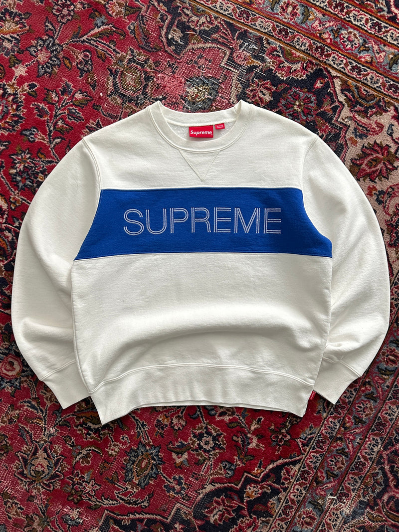 AW/17 Supreme Zig Zag Stitch Panel Heavyweight Sweatshirt (S)