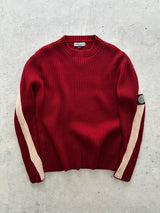AW/04 Stone Island Patch Logo Chunky Wool Knit Jumper (M)