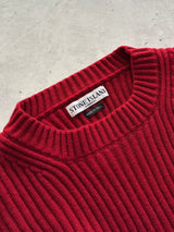AW/04 Stone Island Patch Logo Chunky Wool Knit Jumper (M)
