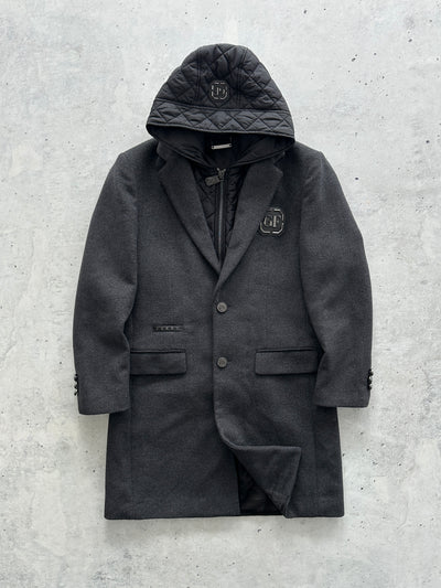 Gianfranco Ferré Wool Detachable Hooded Coat (M)