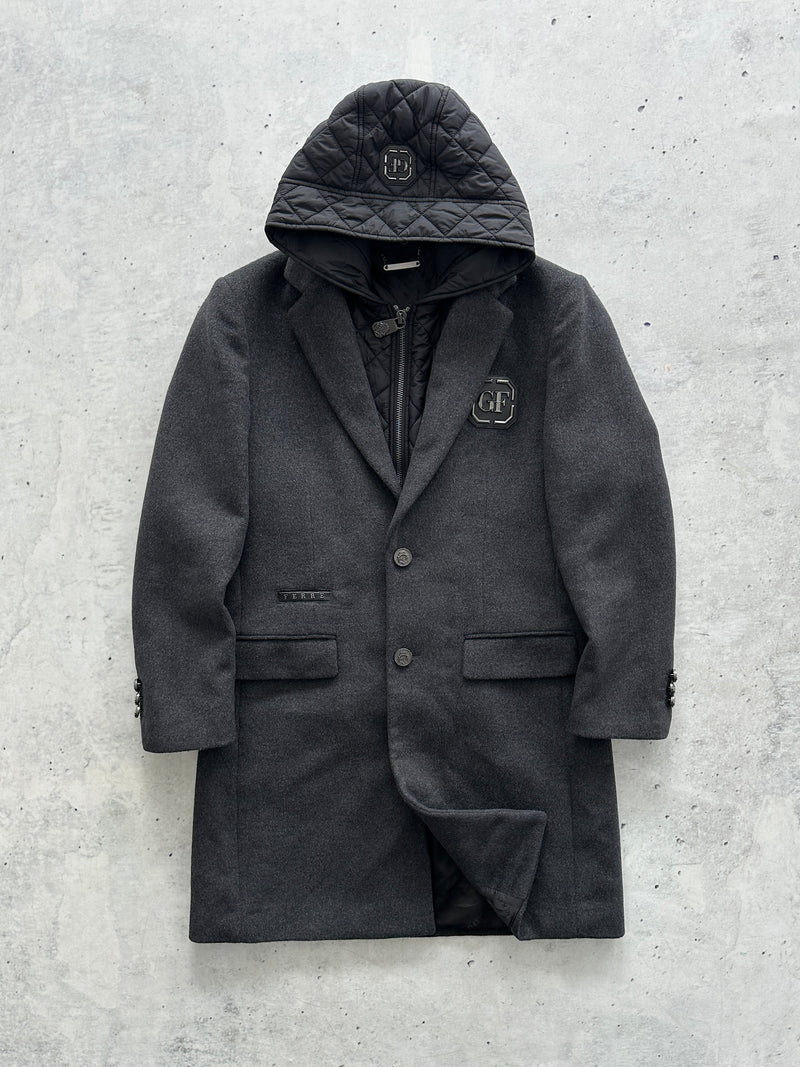 Gianfranco Ferré Wool Detachable Hooded Coat (M)