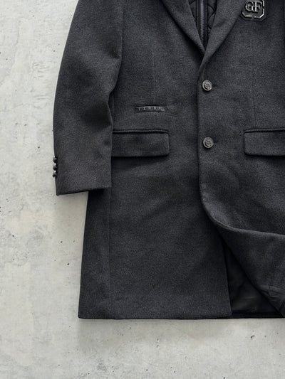 Gianfranco Ferré Wool Detachable Hooded Coat (M)