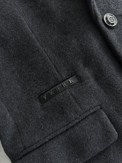 Gianfranco Ferré Wool Detachable Hooded Coat (M)