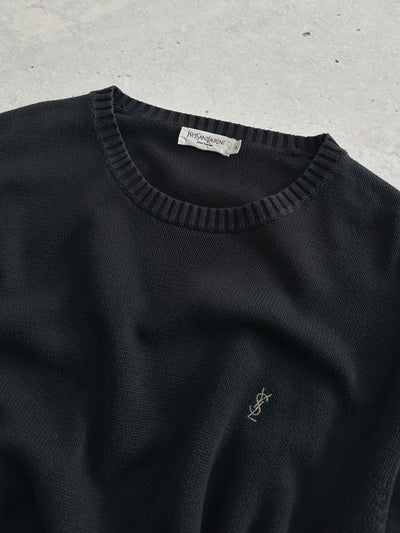 YSL Embroidered Logo Crewneck Knit Jumper (XL)