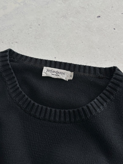 YSL Embroidered Logo Crewneck Knit Jumper (XL)