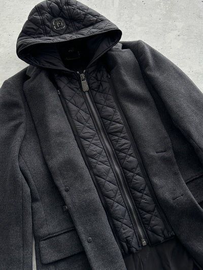 Gianfranco Ferré Wool Detachable Hooded Coat (M)