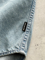 Balenciaga Raw Edge Spell Out Denim Shirt (L)