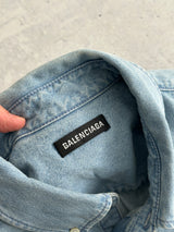 Balenciaga Raw Edge Spell Out Denim Shirt (L)
