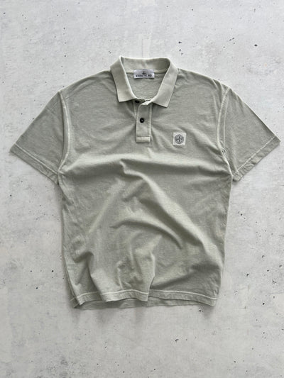 00's Stone Island Patch Logo Polo Shirt (M)