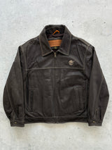 Vintage Timberland contrast stitch leather bomber jacket (M)