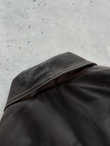 Vintage Timberland contrast stitch leather bomber jacket (M)