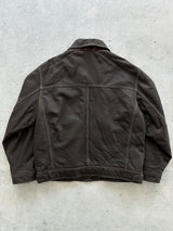Vintage Timberland contrast stitch leather bomber jacket (M)
