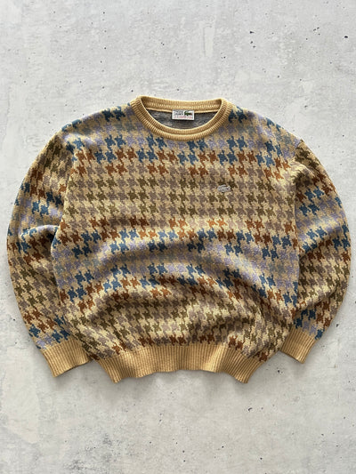 80's Chemise Lacoste patterned Crewneck Jumper (M)