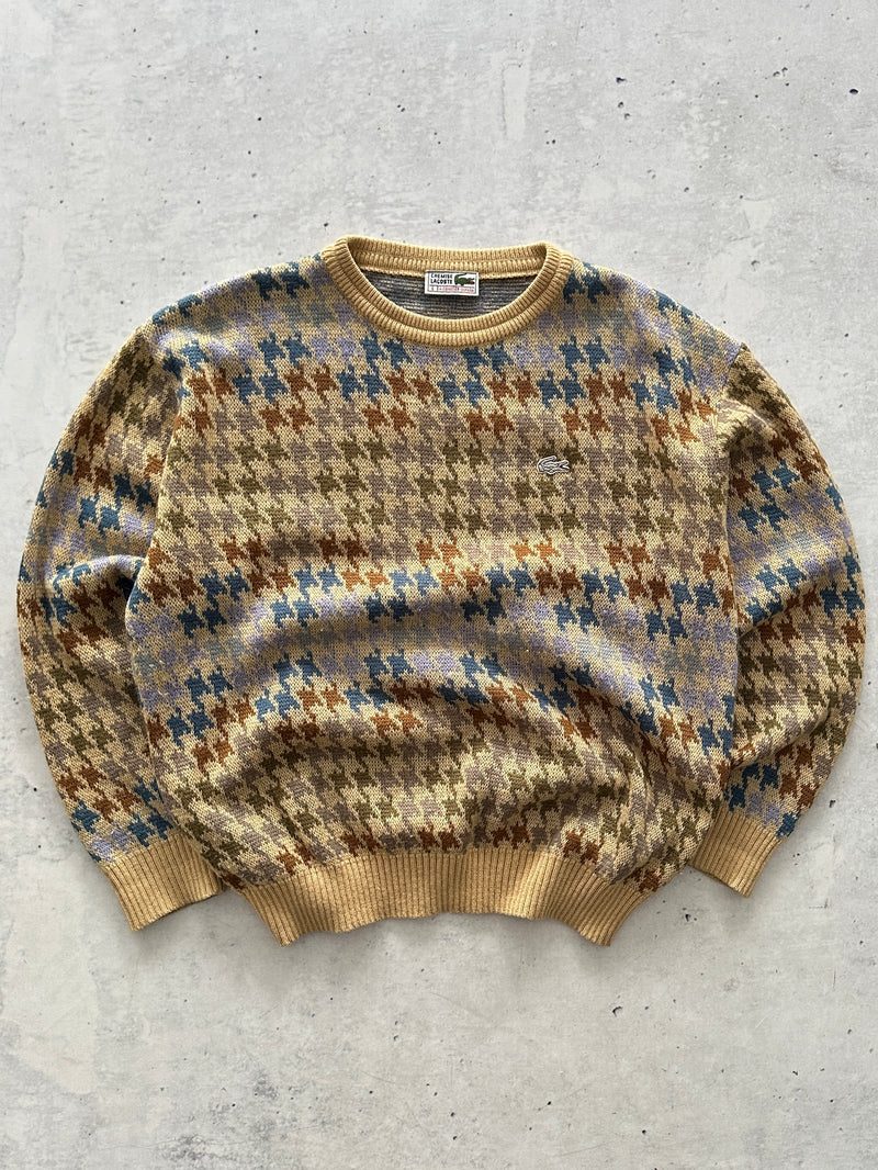 80's Chemise Lacoste patterned Crewneck Jumper (M)