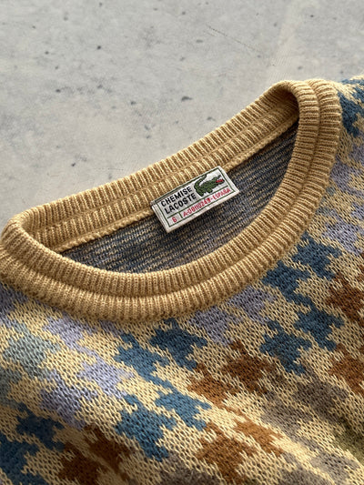 80's Chemise Lacoste patterned Crewneck Jumper (M)