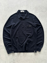 Stone Island Front Pocket Long Sleeve Polo Shirt (M)
