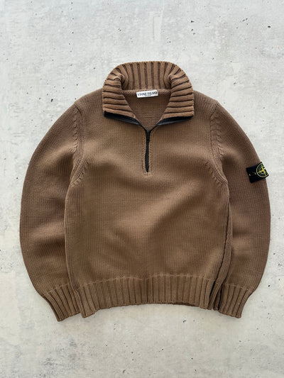AW/06 Stone Island Chunky Knit 1/4 Zip Jumper (S)