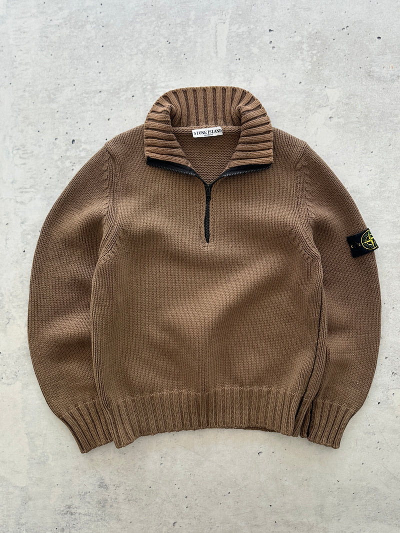 AW/06 Stone Island Chunky Knit 1/4 Zip Jumper (S)