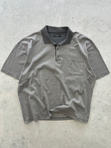90's YSL textured Patterned Polo Shirt (XL)