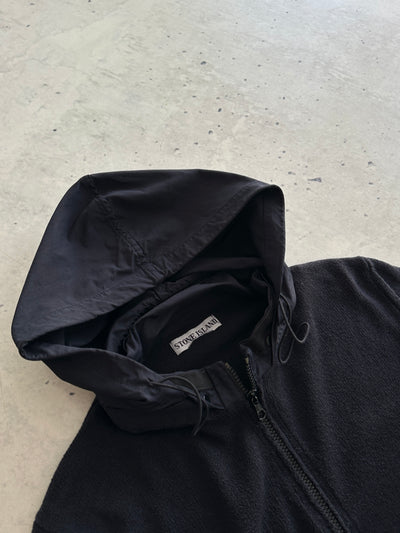 SS/08 Stone Island Nylon Hood Zip Up Knit Hoodie (M)