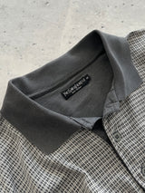 90's YSL textured Patterned Polo Shirt (XL)