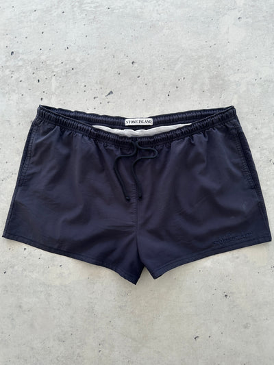 90's Stone Island Embroidered Spell Out Swim Shorts (L/XL)
