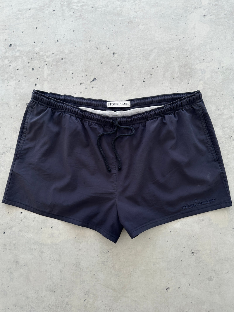 90's Stone Island Embroidered Spell Out Swim Shorts (L/XL)