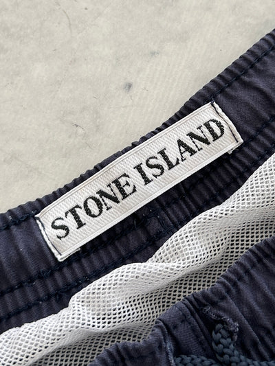 90's Stone Island Embroidered Spell Out Swim Shorts (L/XL)