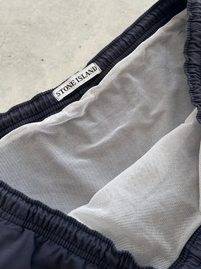 90's Stone Island Embroidered Spell Out Swim Shorts (L/XL)