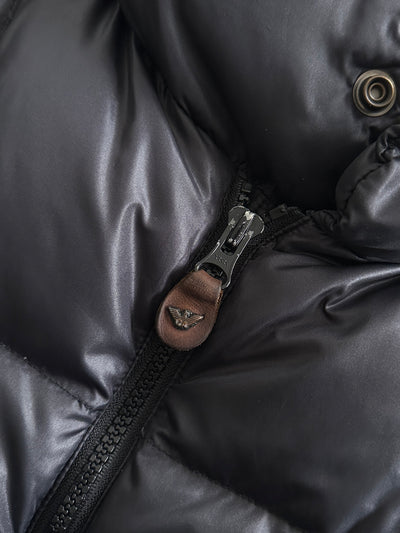 90's Armani Jeans Down Fill Zip Up Puffer Jacket (XL)