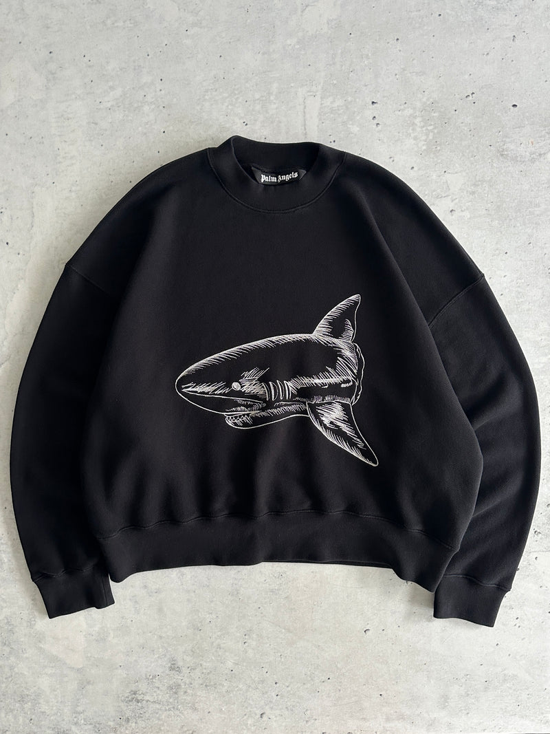 Palm Angels Split Shark Heavyweight Crewneck Sweatshirt (L)