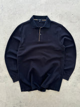 00's Burberry Nova Check Long Sleeve Polo Shirt (M)