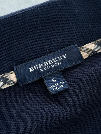 00's Burberry Nova Check Long Sleeve Polo Shirt (M)