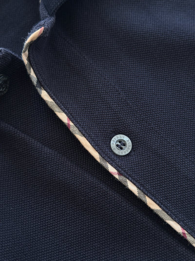 00's Burberry Nova Check Long Sleeve Polo Shirt (M)