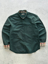 00's Burberry Brit Nova Check heavyweight Shirt (XL)