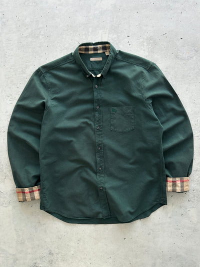 00's Burberry Brit Nova Check heavyweight Shirt (XL)