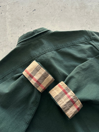 00's Burberry Brit Nova Check heavyweight Shirt (XL)