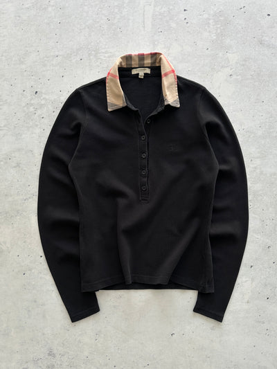 Burberry Nova Check Long Sleeve Polo Shirt (Women's S)
