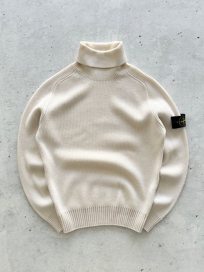 AW/18 Stone Island Ribbed Wool Knit Turtle Neck Jumper (S)