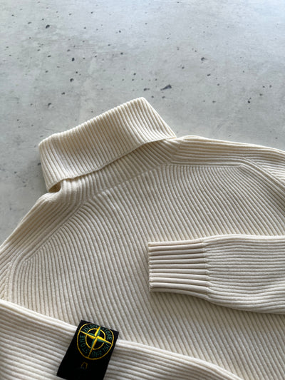 AW/18 Stone Island Ribbed Wool Knit Turtle Neck Jumper (S)