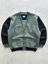 Vintage YSL Wool / Fleece Embroidered Logo Cardigan (L)